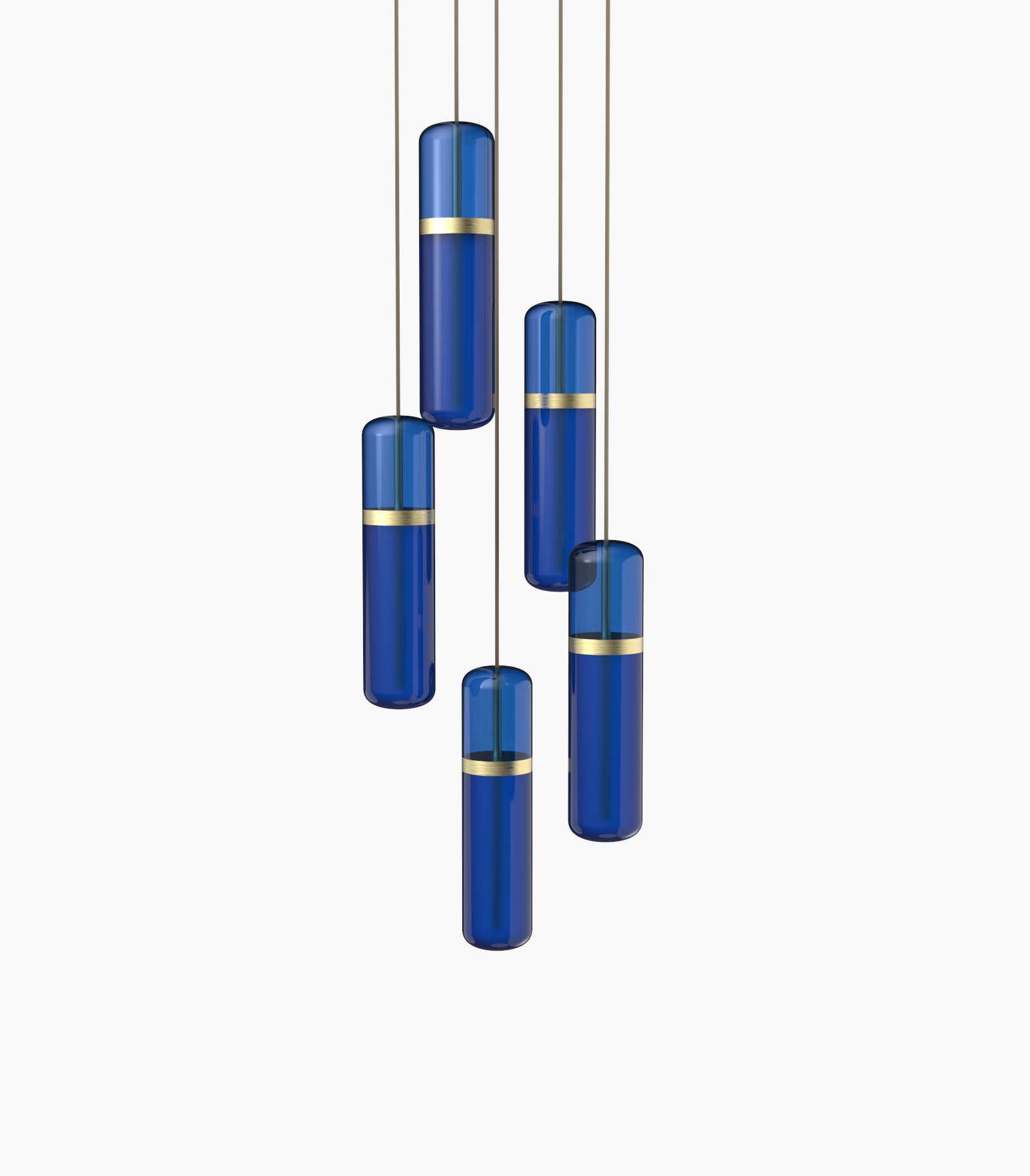 Pill S36-03 Pendant Light Blue Brushed Brass 