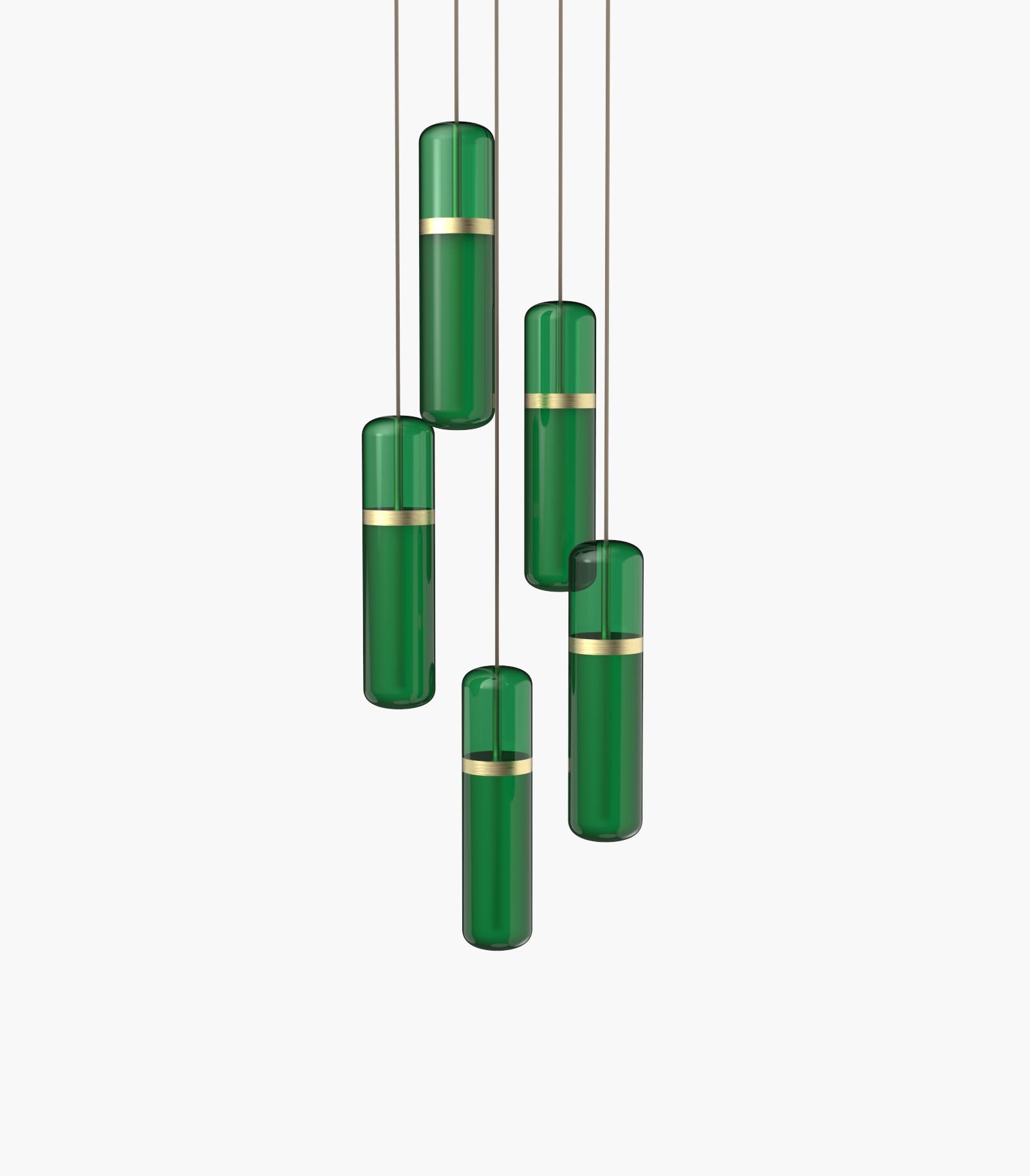 Pill S36-03 Pendant Light Green Brushed Brass 