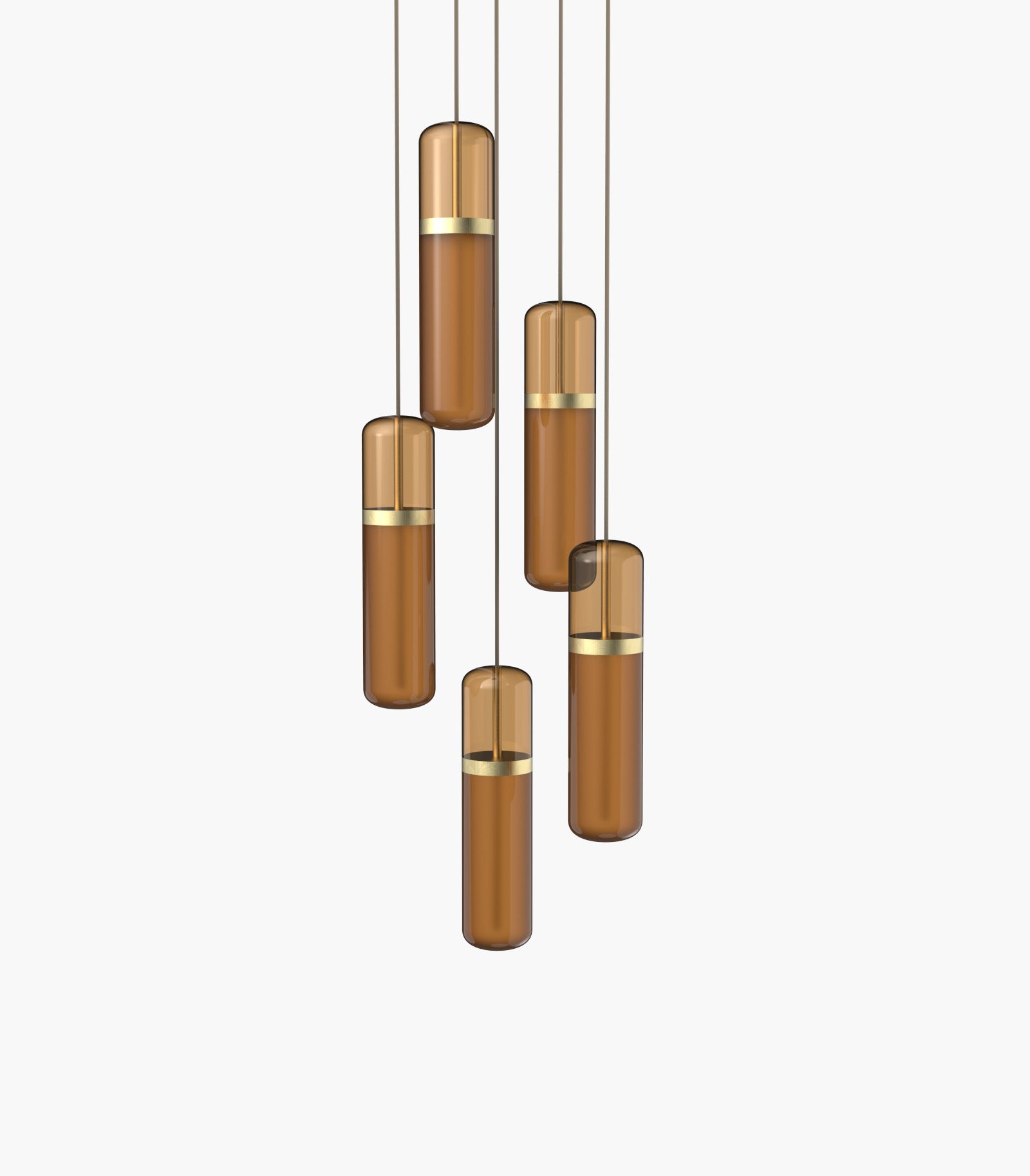 Pill S36-03 Pendant Light Amber Brushed Brass 