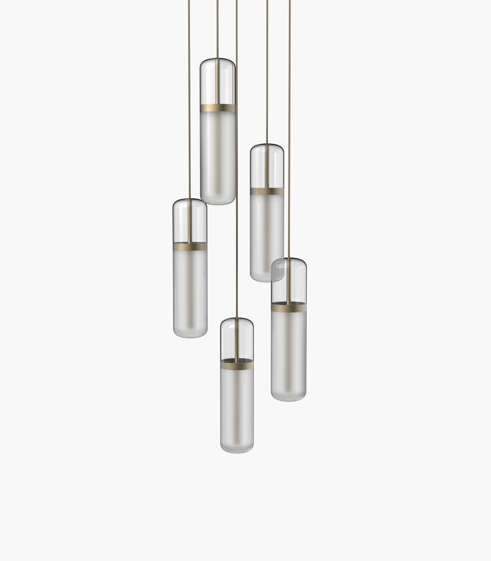 Pill S36-03 Pendant Light White  Burnished Brass