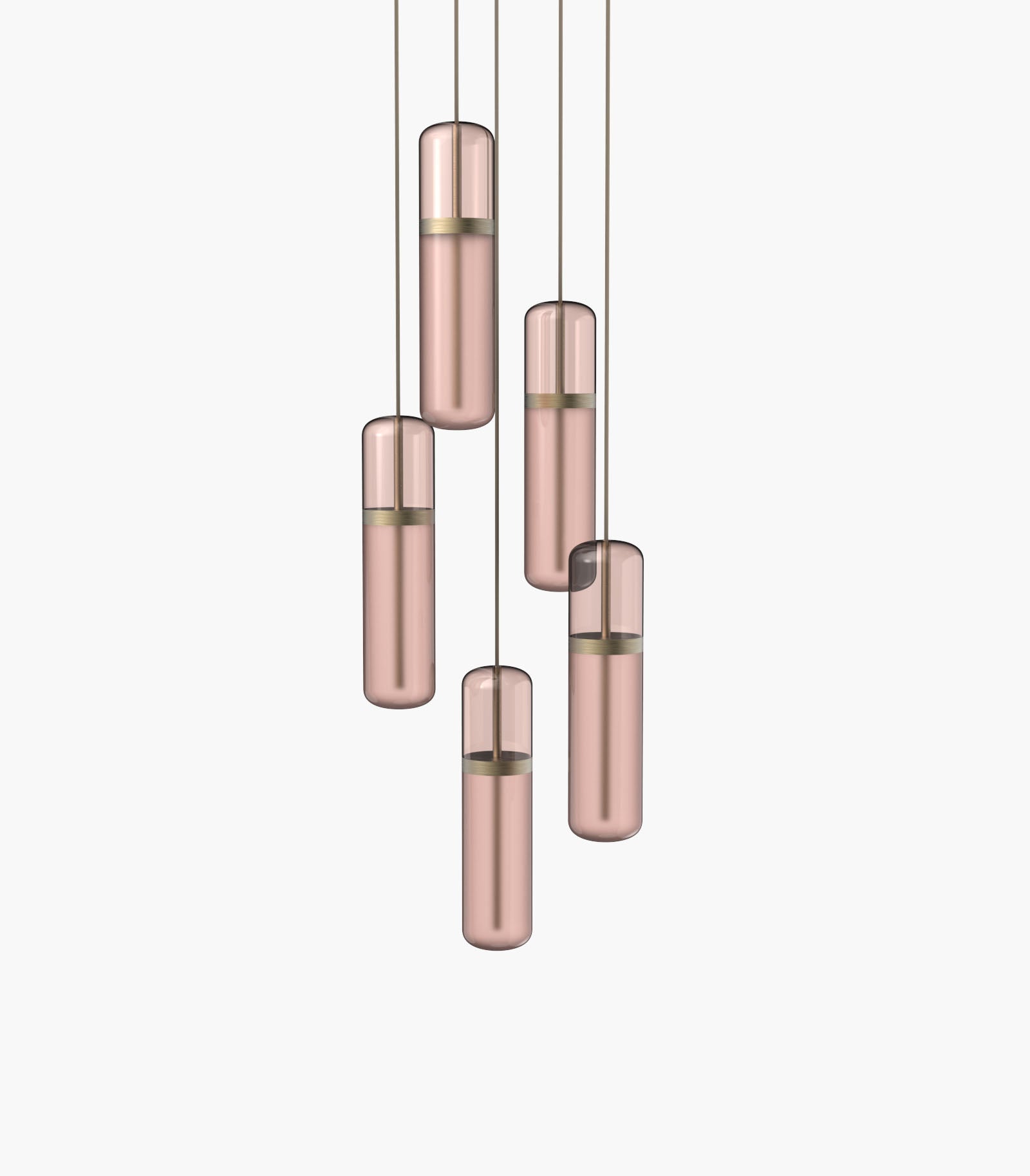 Pill S36-03 Pendant Light Pink Burnished Brass