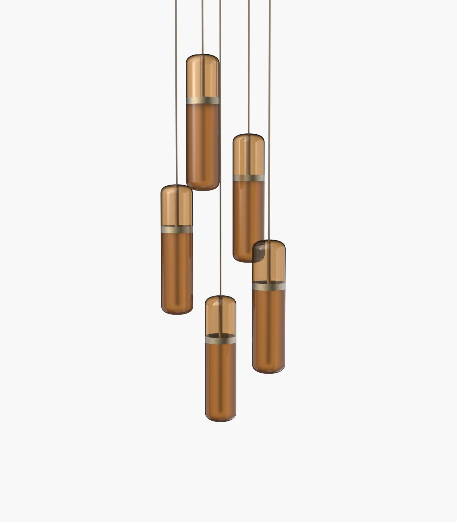 Pill S36-03 Pendant Light Amber Burnished Brass