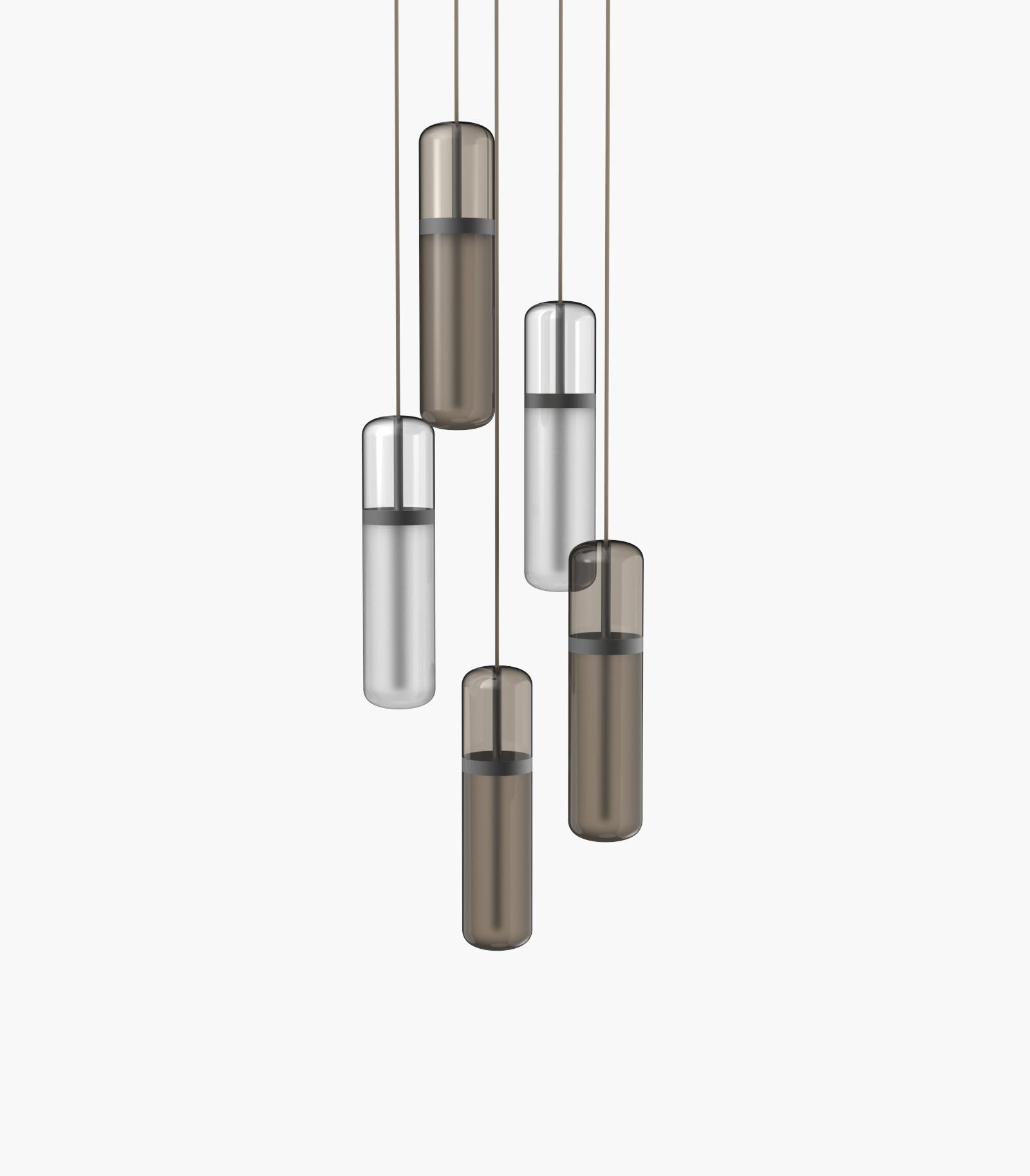 Pill S36-03 Pendant Light White / Smoked Black Anodised 