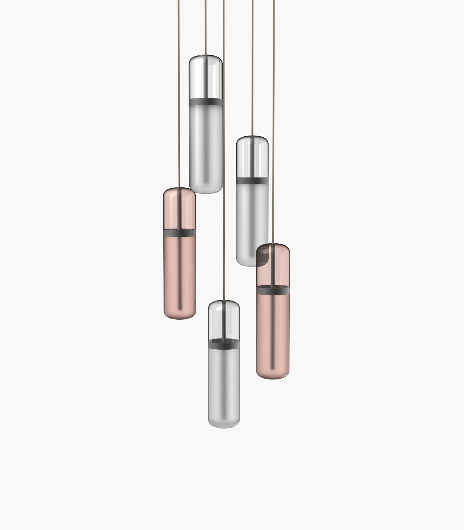 Pill S36-03 Pendant Light White / Pink Black Anodised 