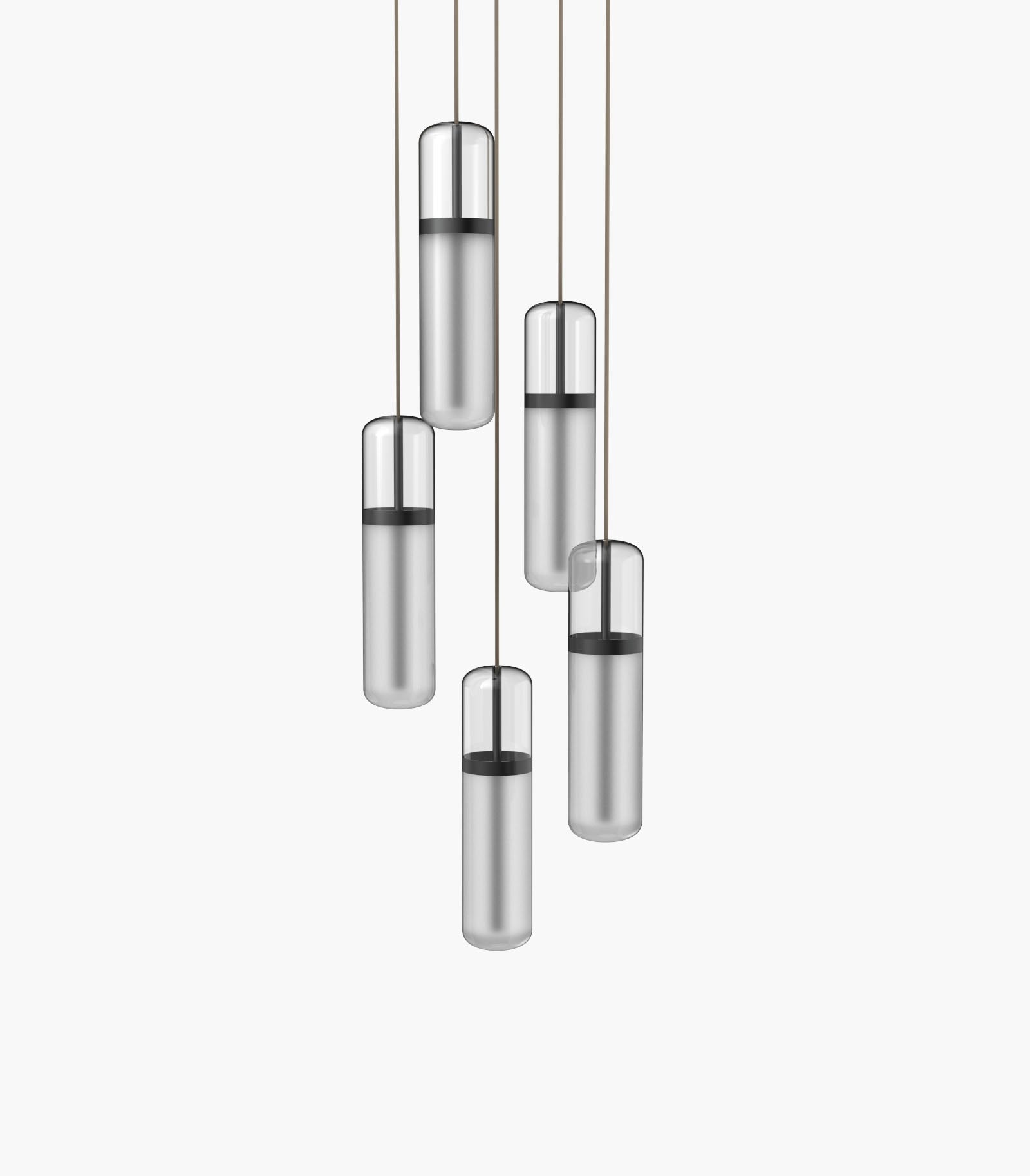 Pill S36-03 Pendant Light White  Black Anodised 