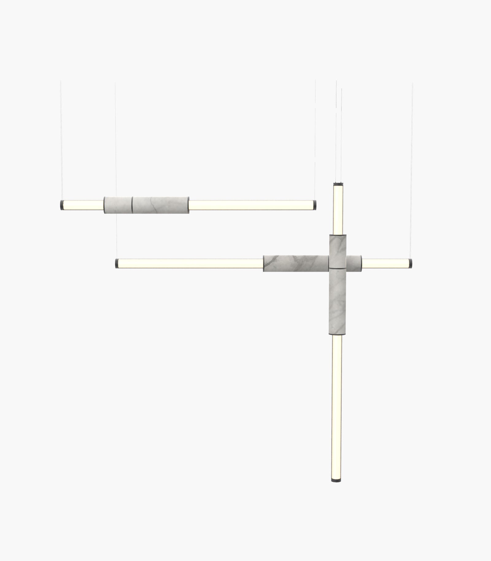 Light Pipe S58-11- Pendant Light White Black Anodised 