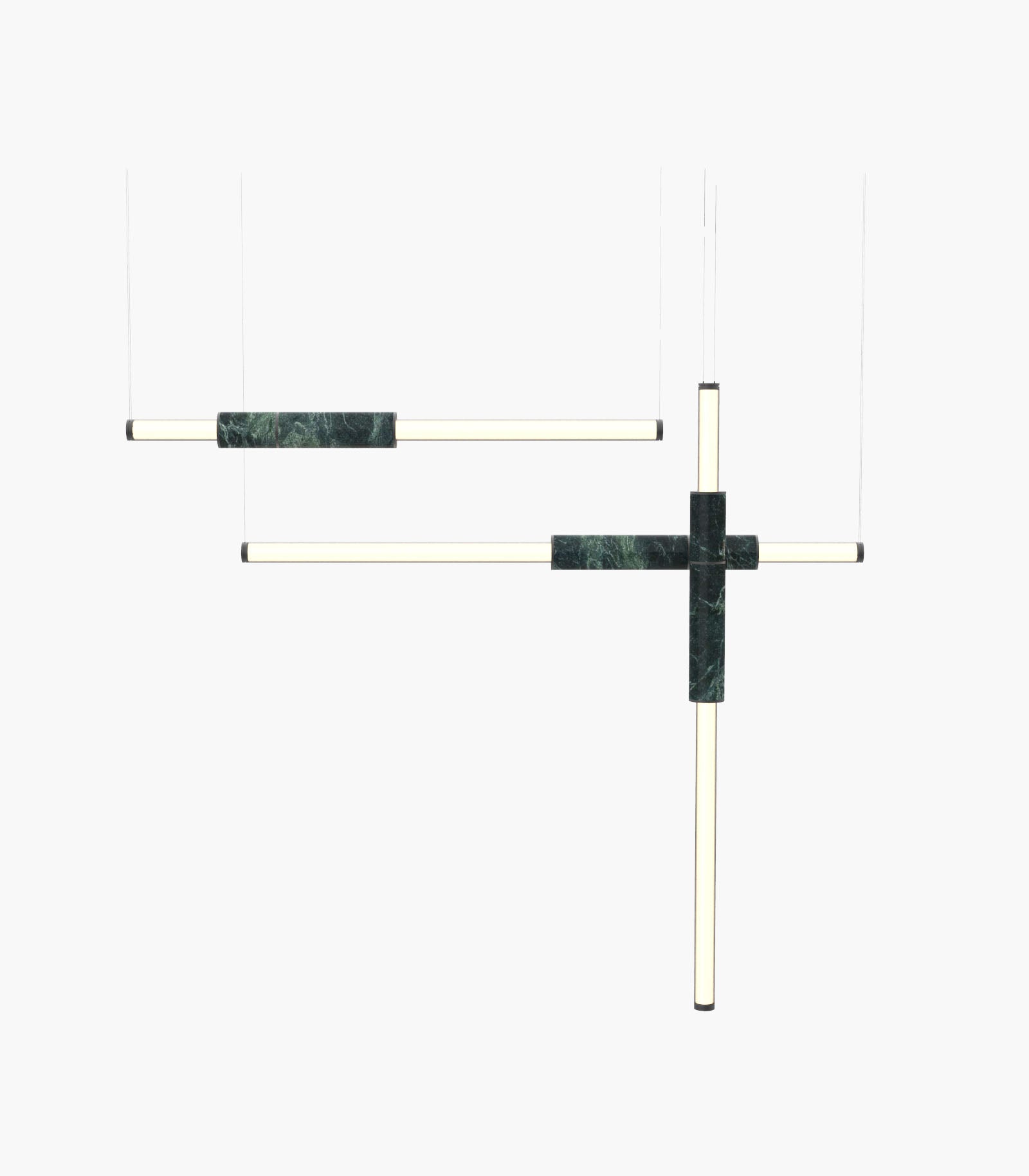 Light Pipe S58-11- Pendant Light Green Black Anodised 