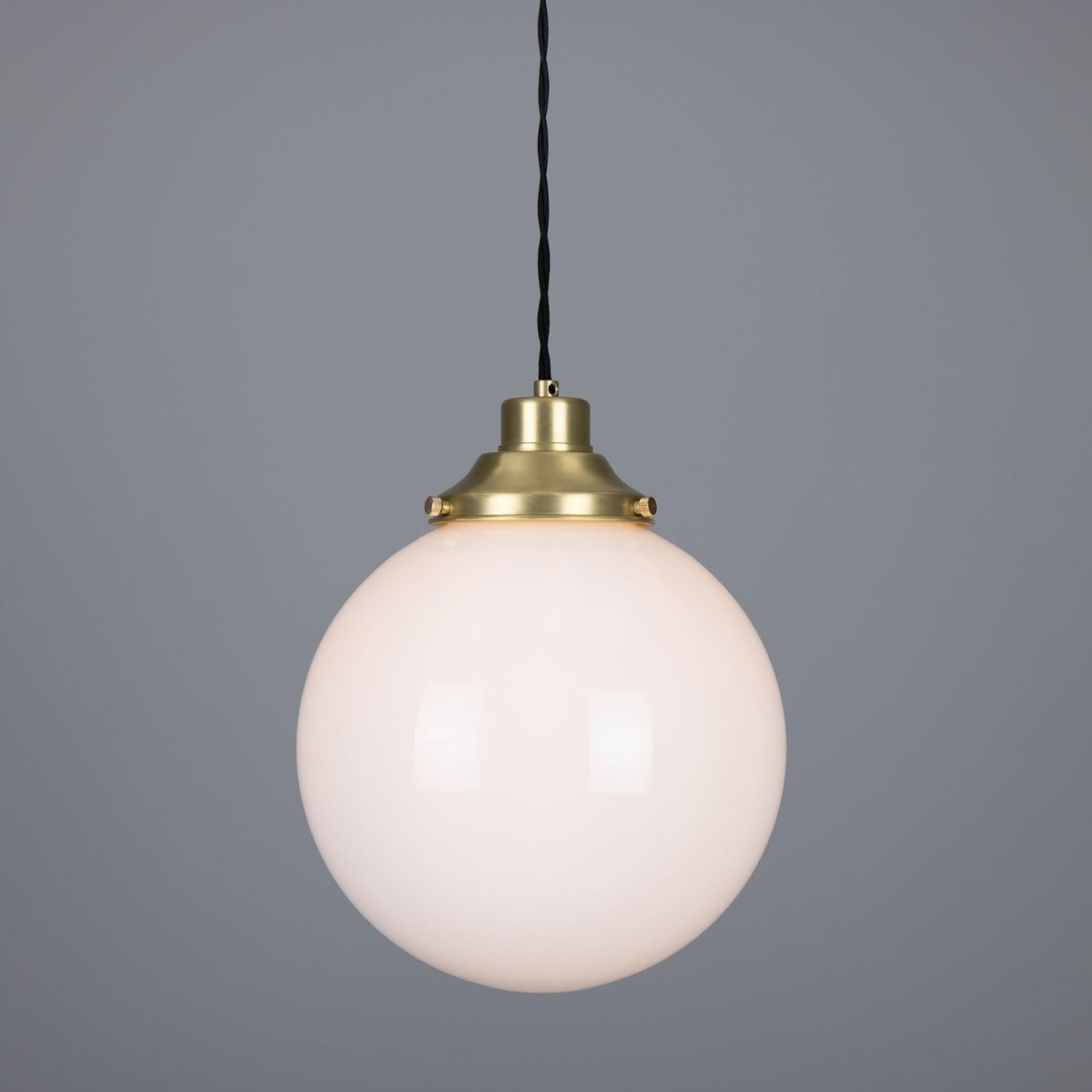 Gentry Opal Glass Globe Pendant Light 25cm