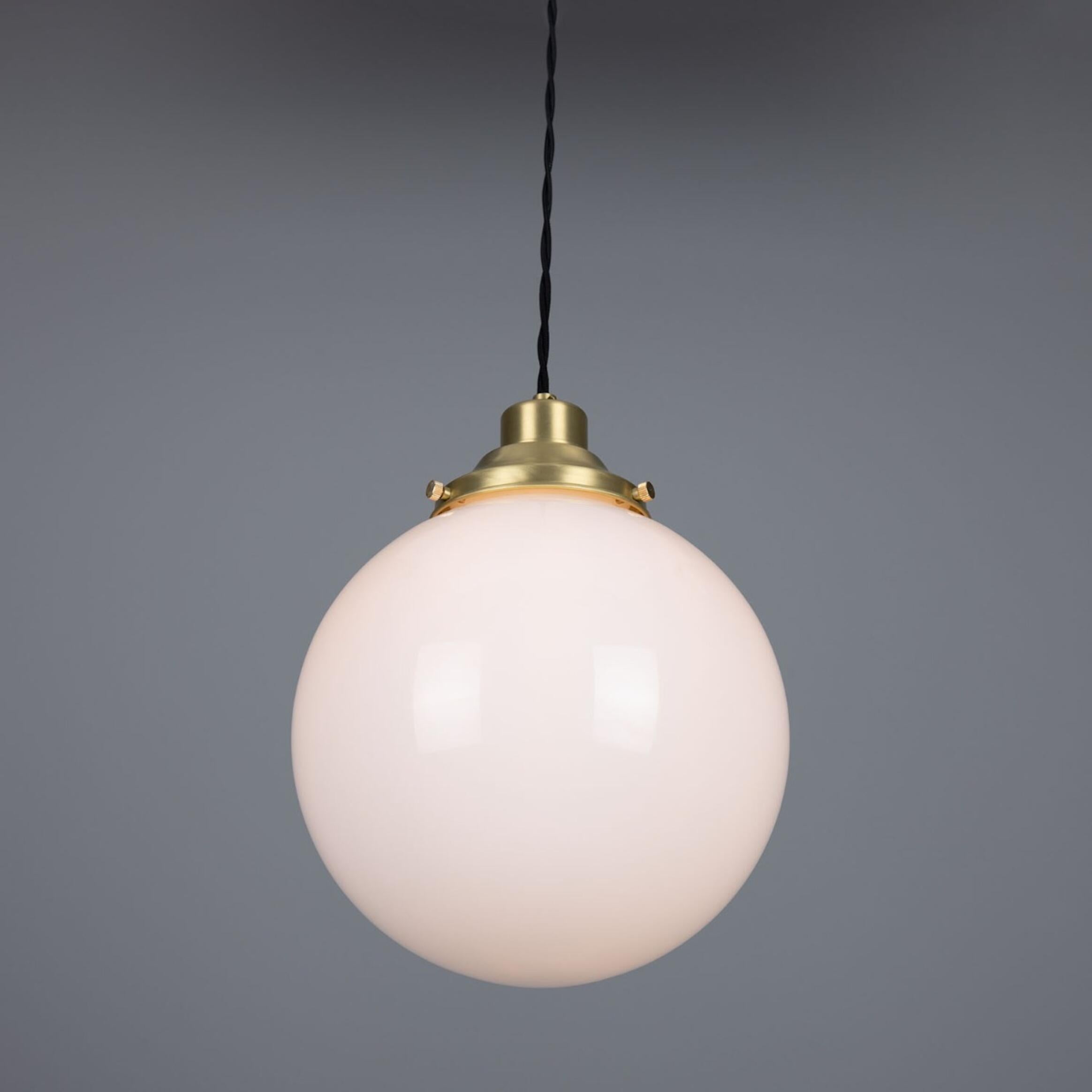 Gentry Opal Glass Globe Pendant Light 25cm
