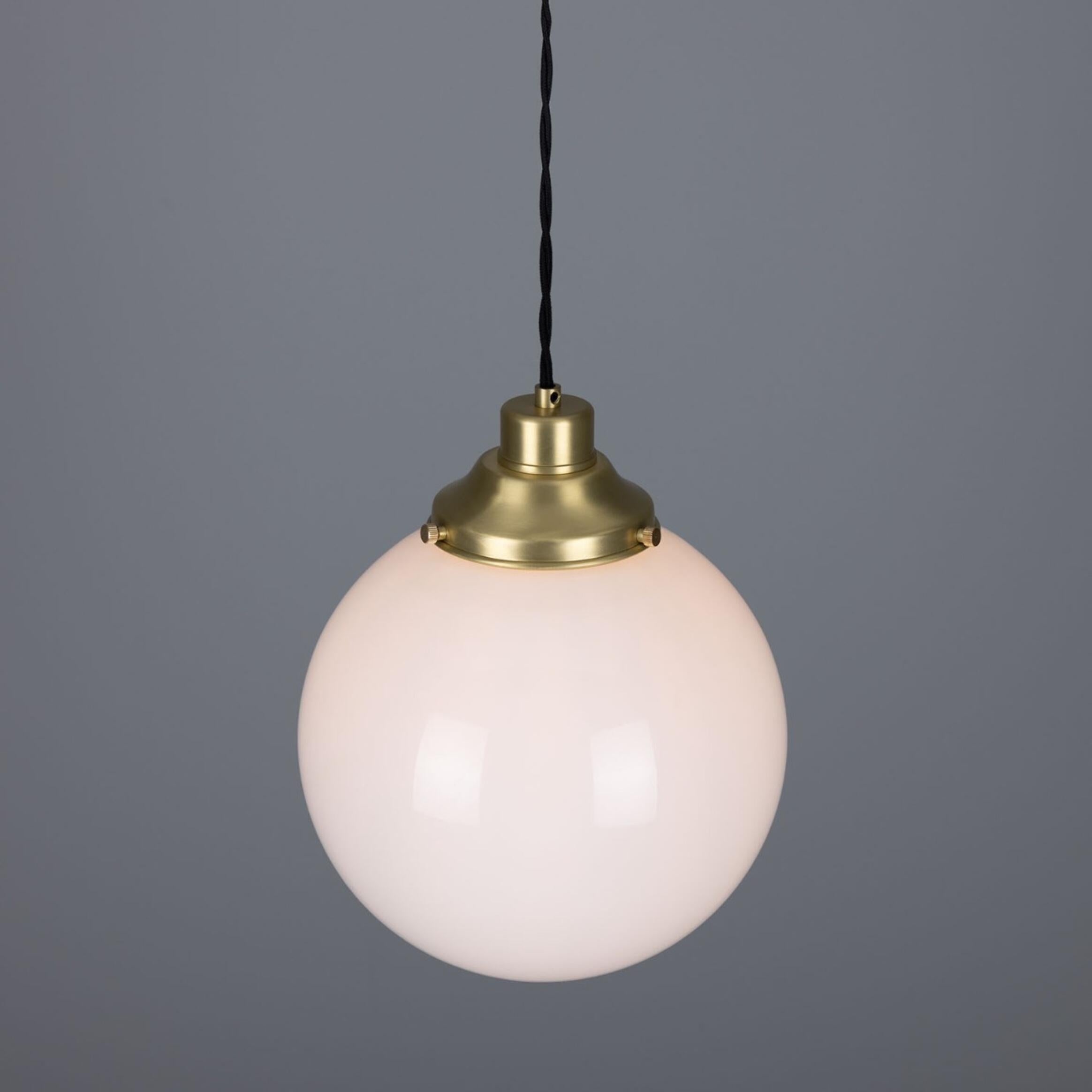 Gentry Opal Glass Globe Pendant Light 25cm