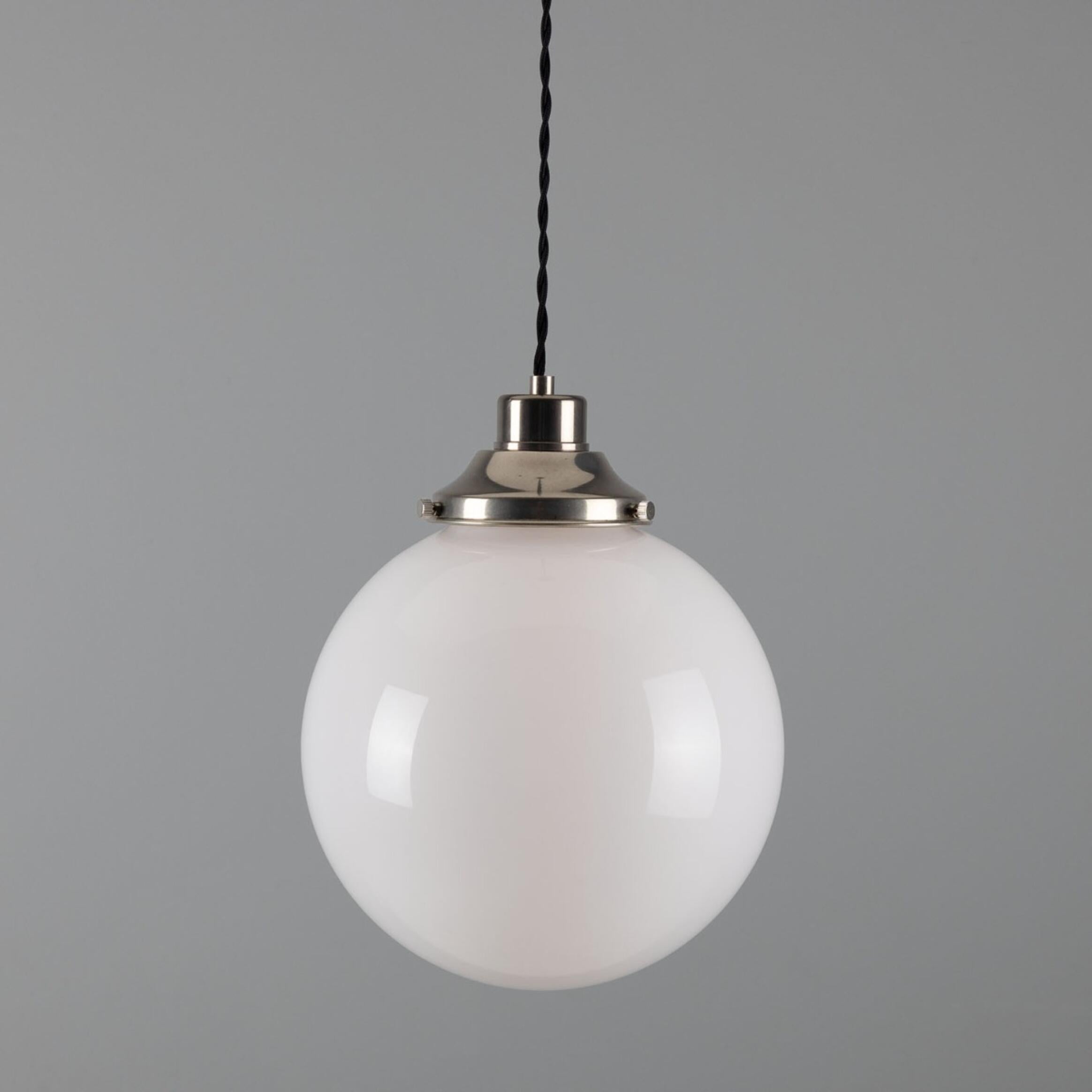 Gentry Opal Glass Globe Pendant Light 25cm