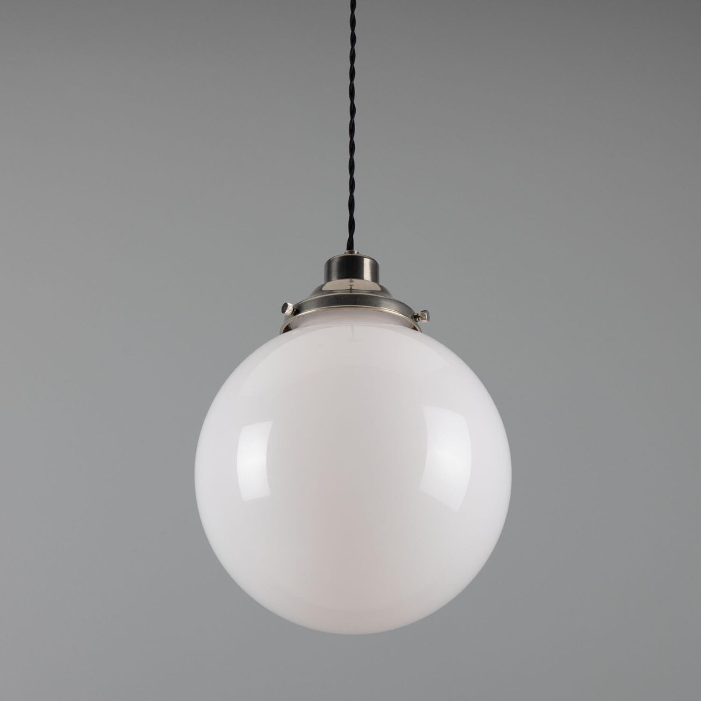 Gentry Opal Glass Globe Pendant Light 25cm