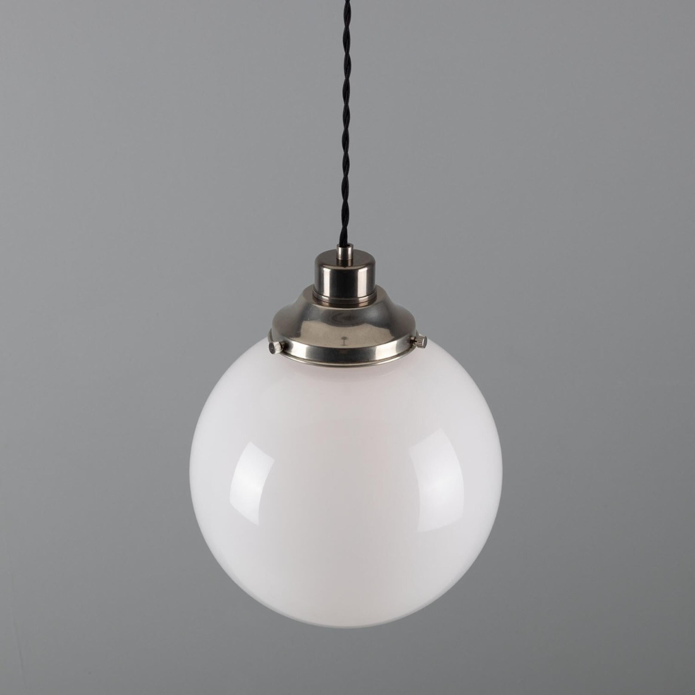 Gentry Opal Glass Globe Pendant Light 25cm