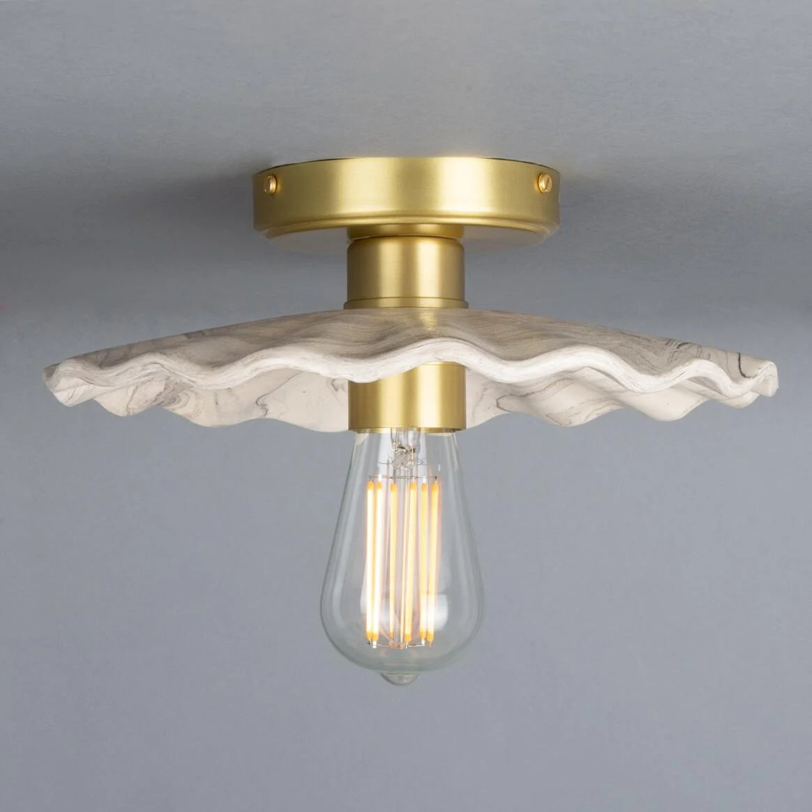 Kapok Marbled Ceramic Ceiling Light 27cm