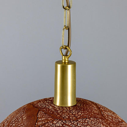 Kauri Organic Ceramic Dome Pendant Light 37cm, Red Iron