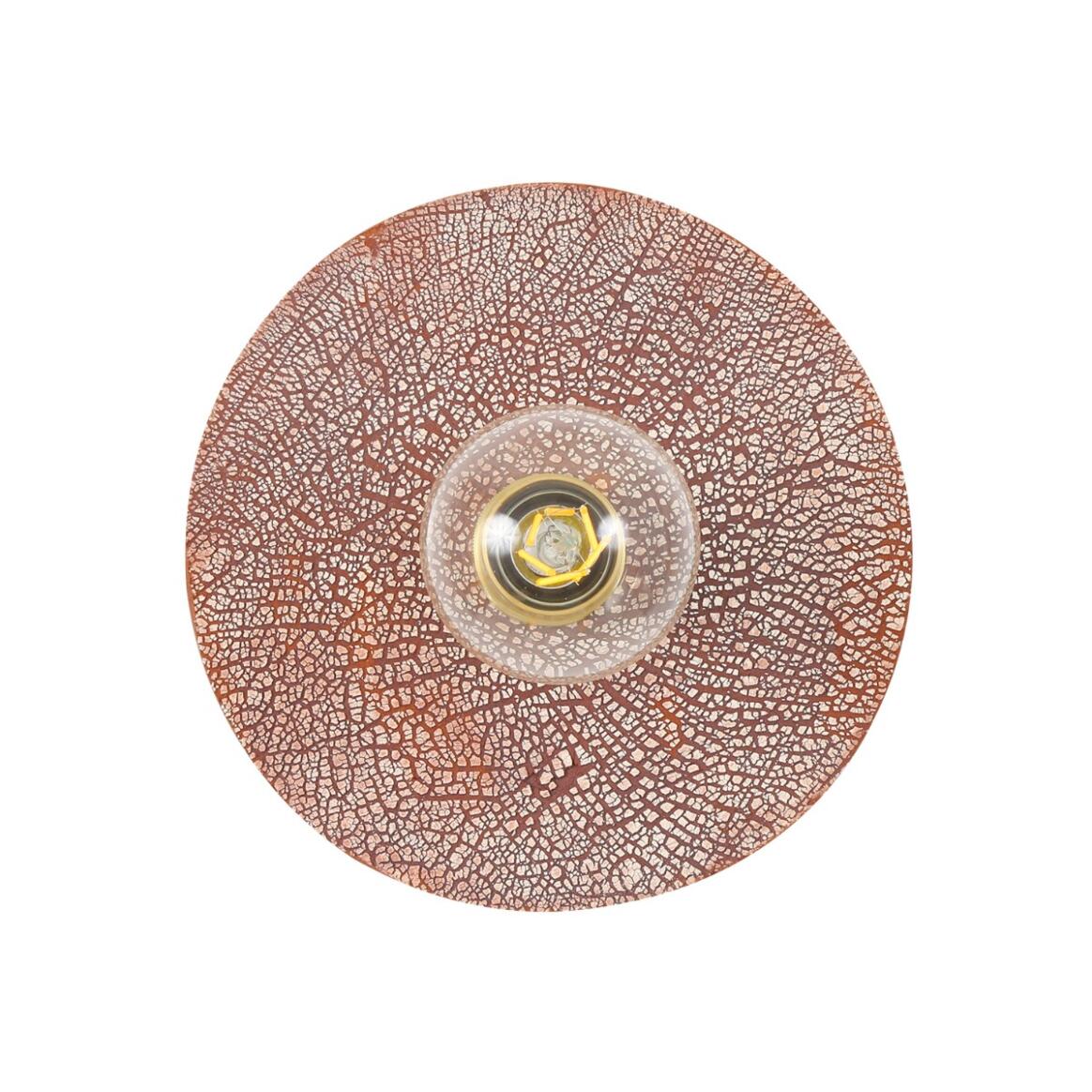 Bog Oak Organic Ceramic Disc Wall Light, Red Iron