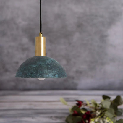 Kauri Organic Ceramic Dome Pendant Light 20cm, Blue Earth
