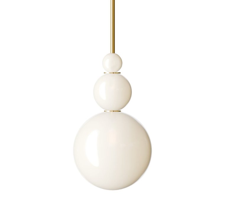 Pimlico Trio Sealed Rod Pendant, opaque White