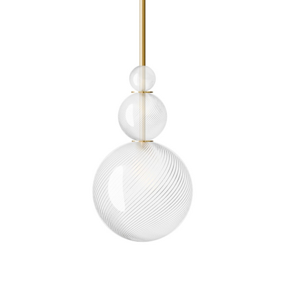 Pimlico Trio Sealed Rod Pendant, fine ribbed twisted