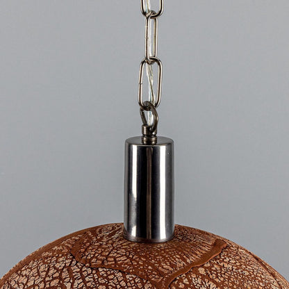Kauri Organic Ceramic Dome Pendant Light 37cm, Red Iron