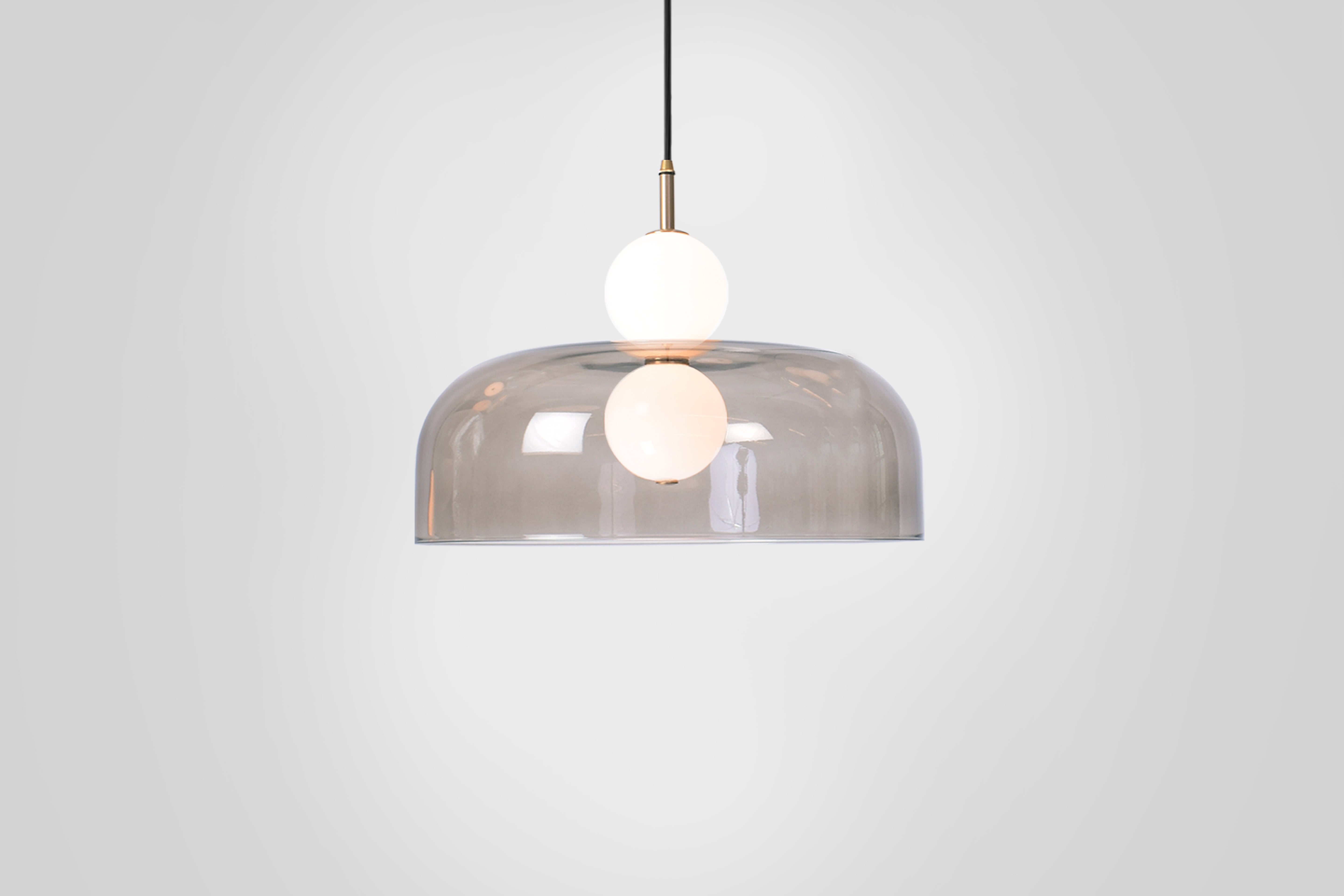 Echo Shade Pendant Light, front view on.
