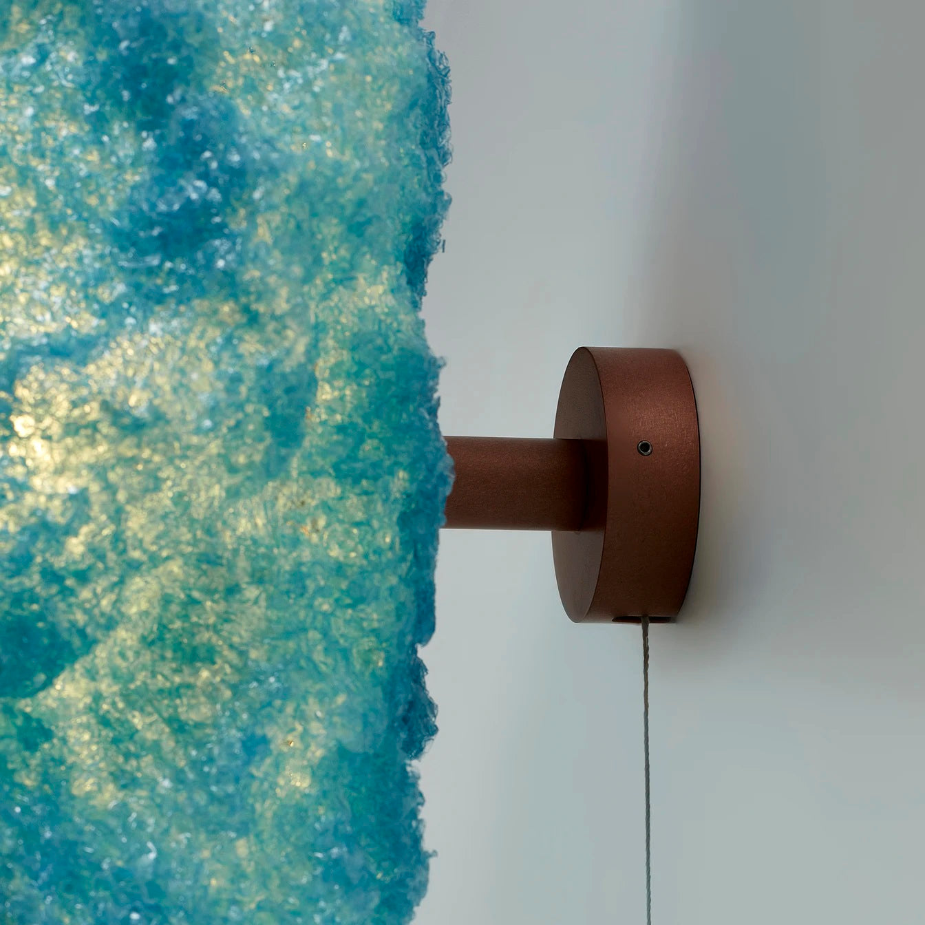 Storm Wall Light blue, close up of fitting 