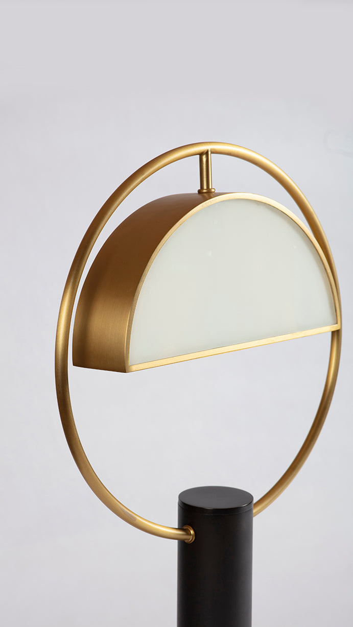 Half In Circle Table Lamp side view detailed 
