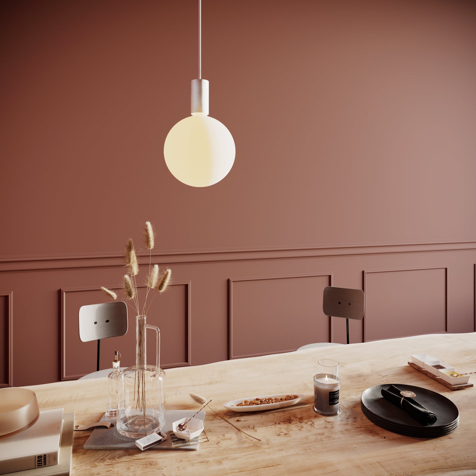 Tala Alumina Single Pendant Chalk Sphere V lifestyle 3