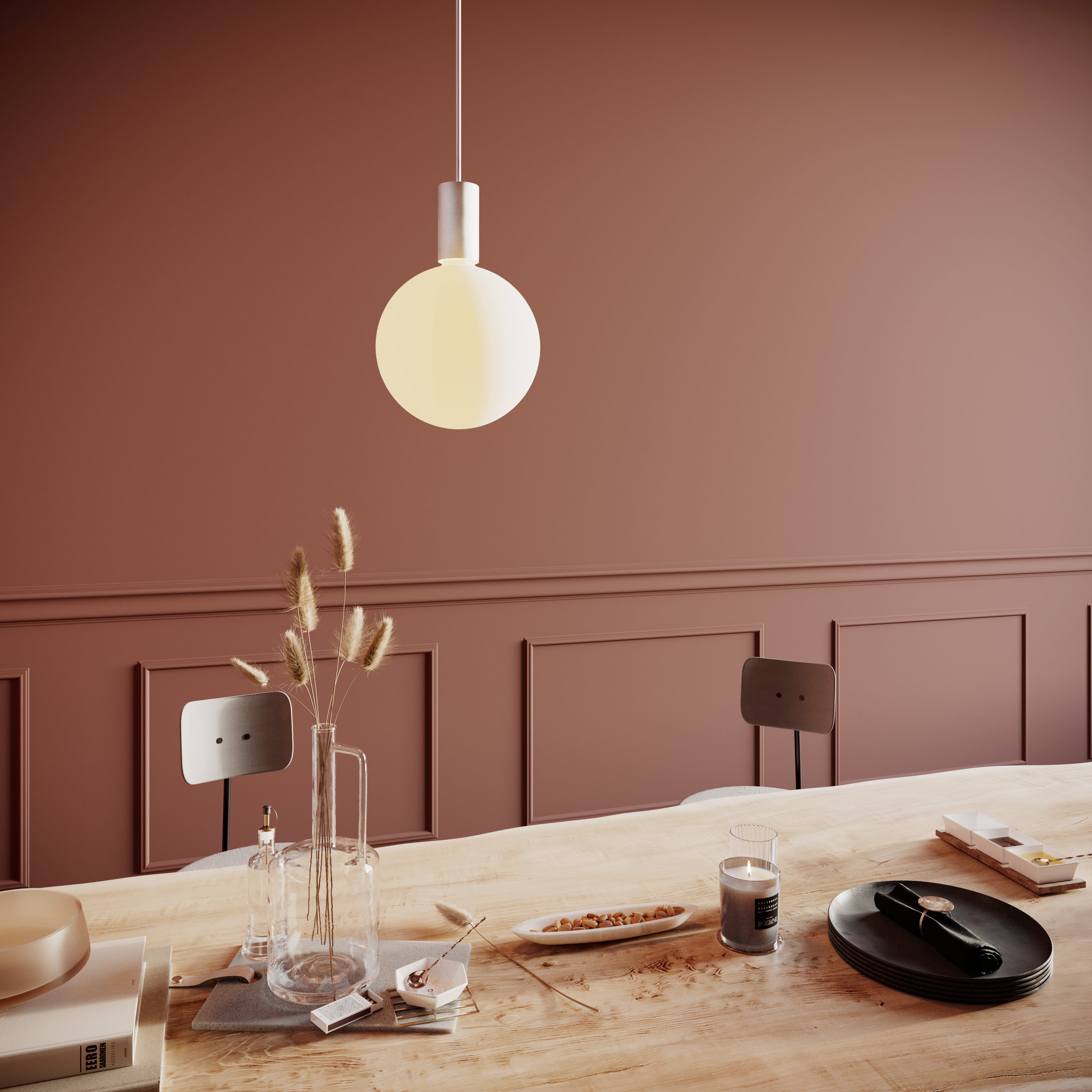 Tala Alumina Single Pendant Chalk Sphere V lifestyle 3