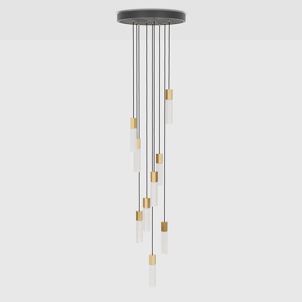 Tala Basalt Brass Nine Ceiling Light Still 2