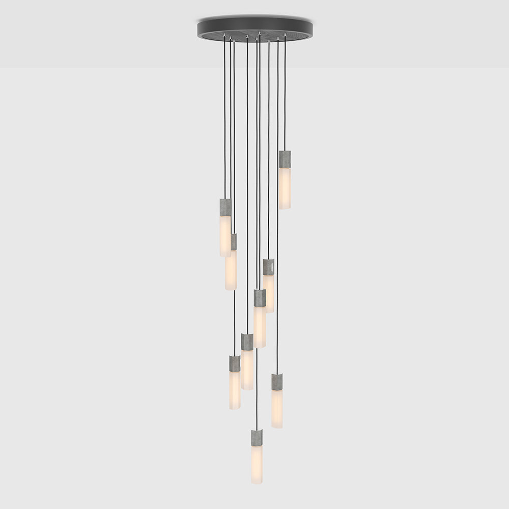 Tala Basalt Stainless Steel Nine Ceiling Light Still 1