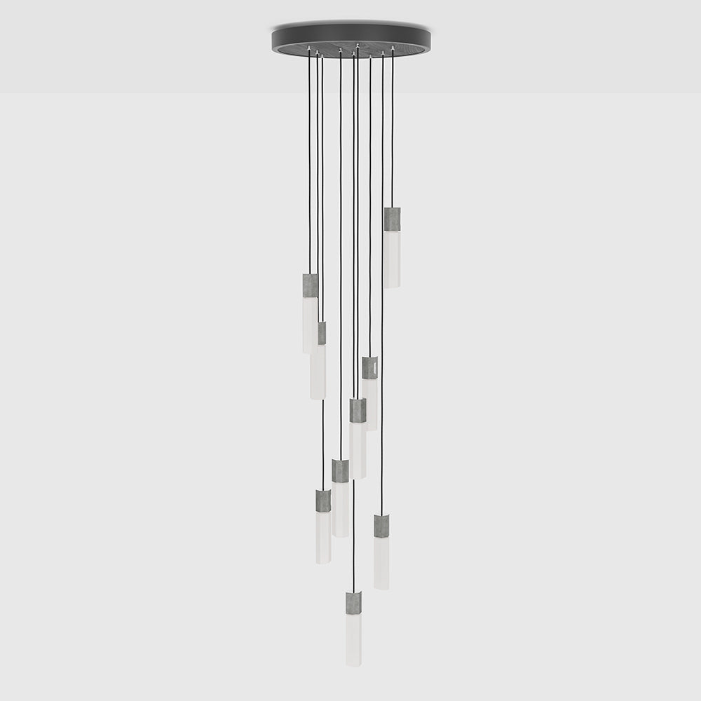 Tala Basalt Stainless Steel Nine Ceiling Light Still 2