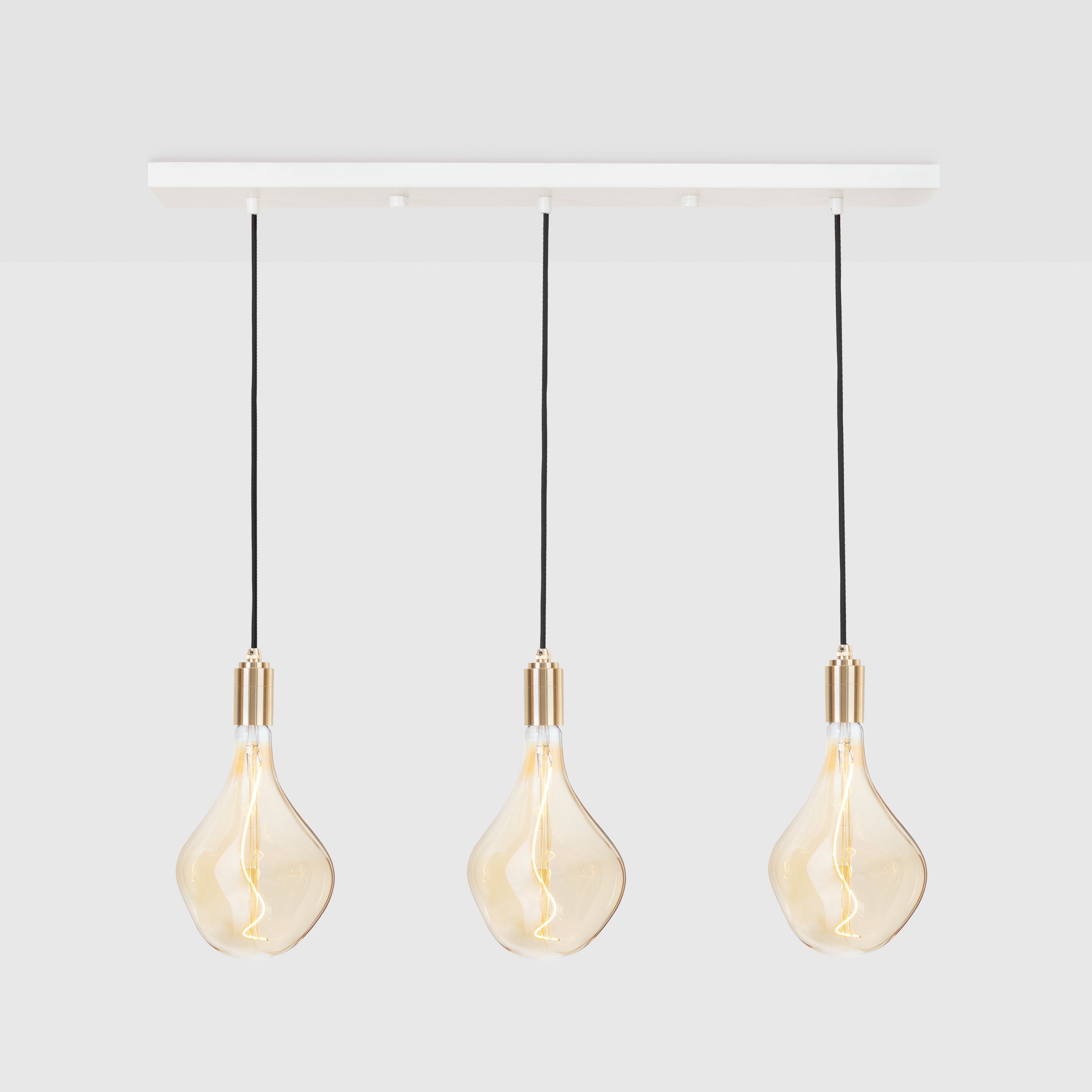 Tala Linear Triple Pendant Brass Voronoi II Still 1