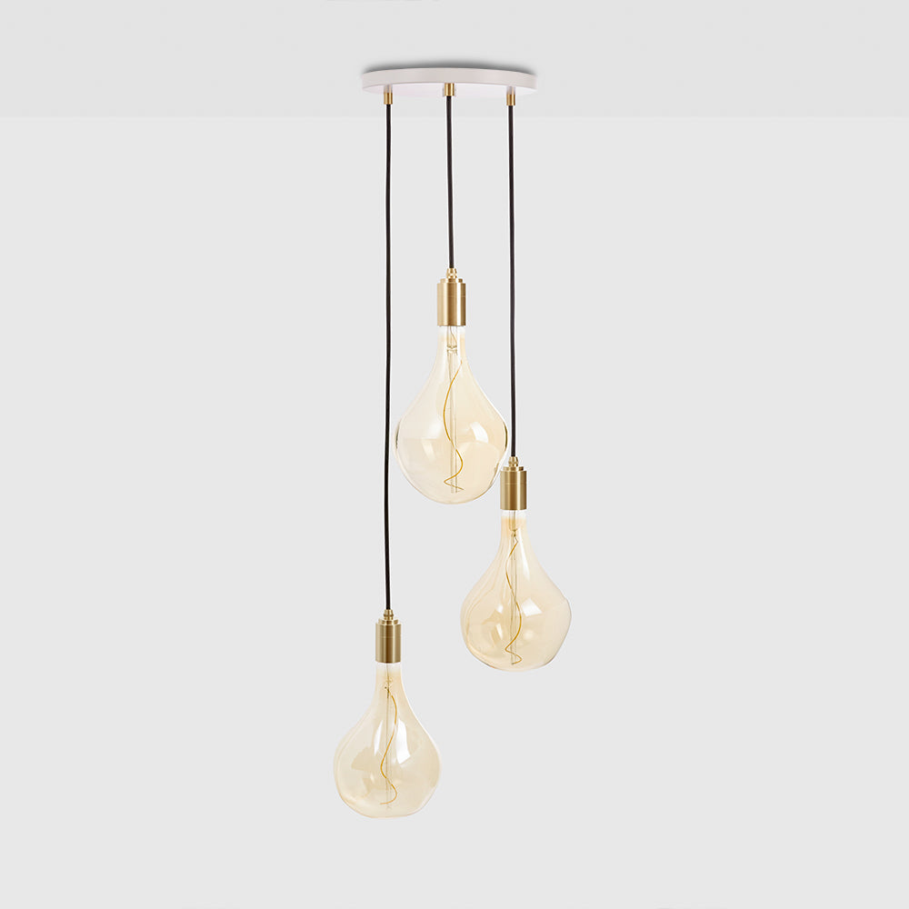 Tala Triple Ceiling Light White Brass Voronoi II  Still 6