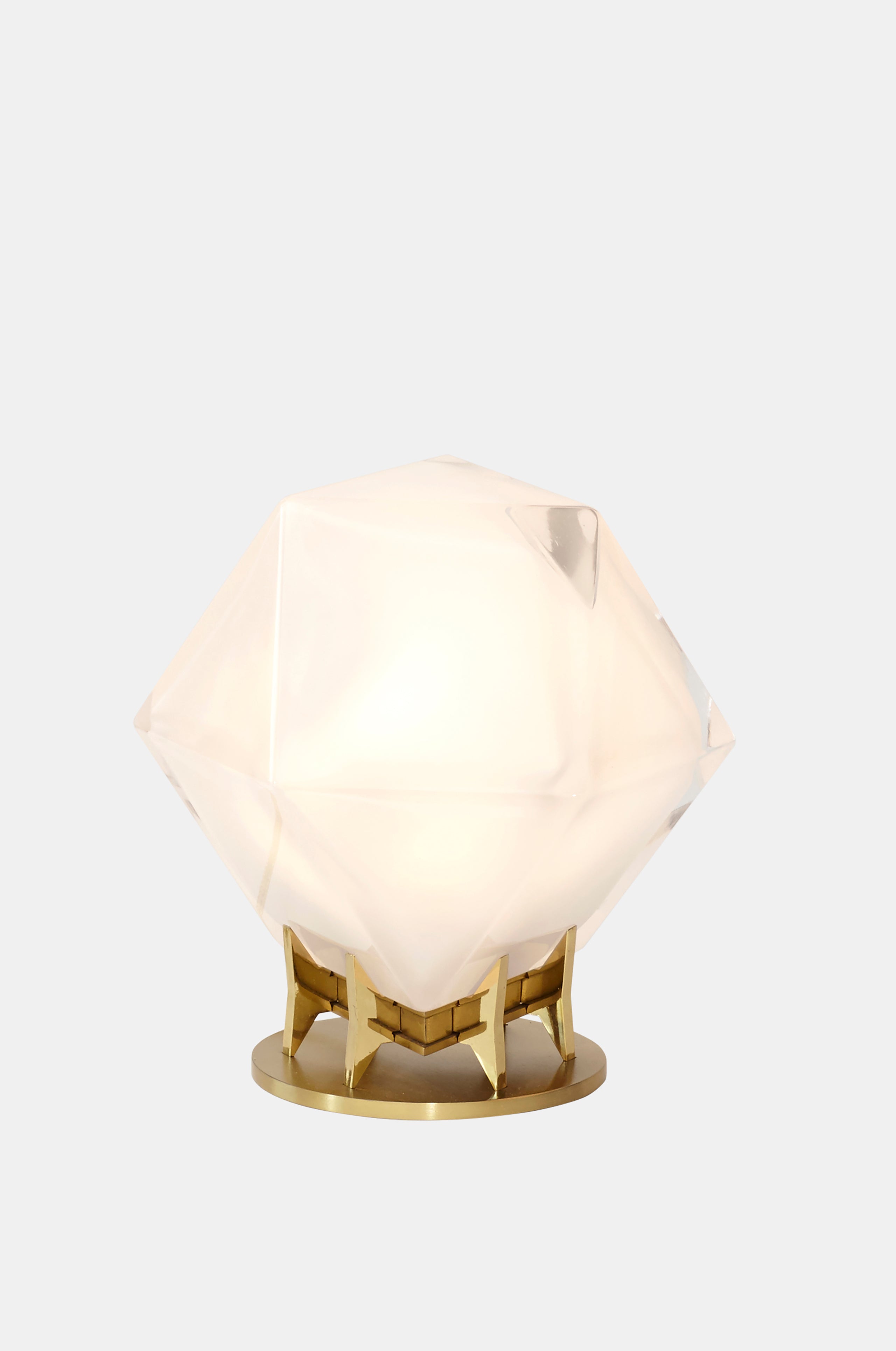 WELLES Double Blown Glass   Desk Light Brass Alabaster