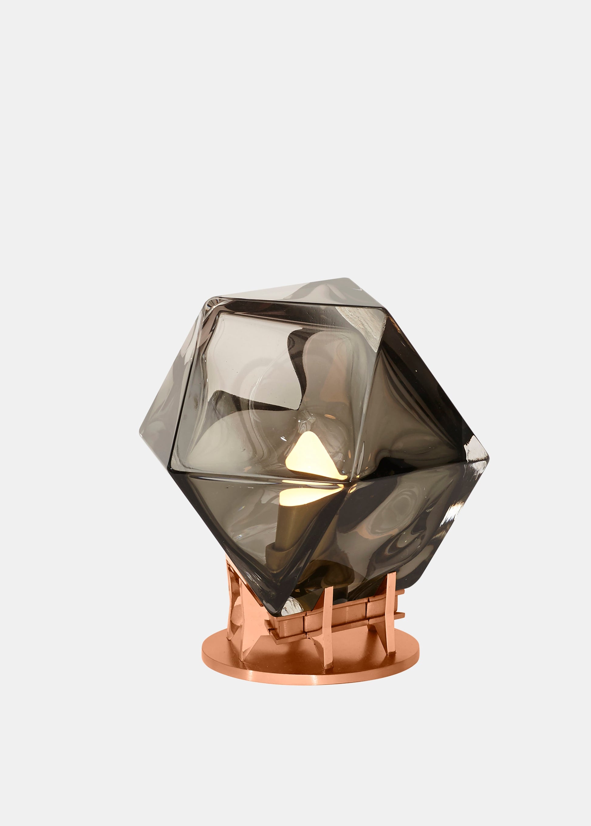 WELLES Double Blown Glass   Desk Light Copper Smoked