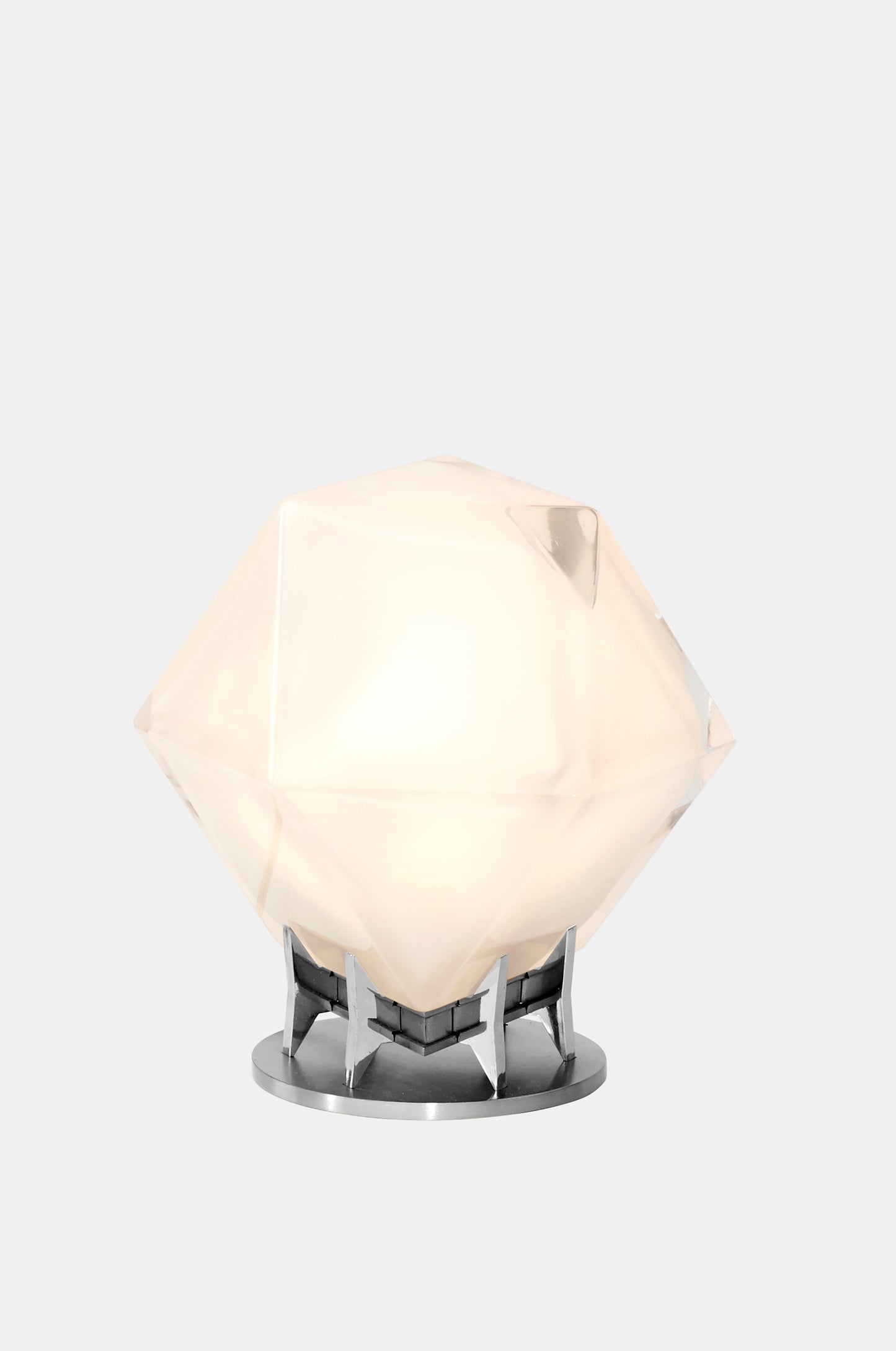 WELLES Double Blown Glass   Desk Light Nickel Alabaster