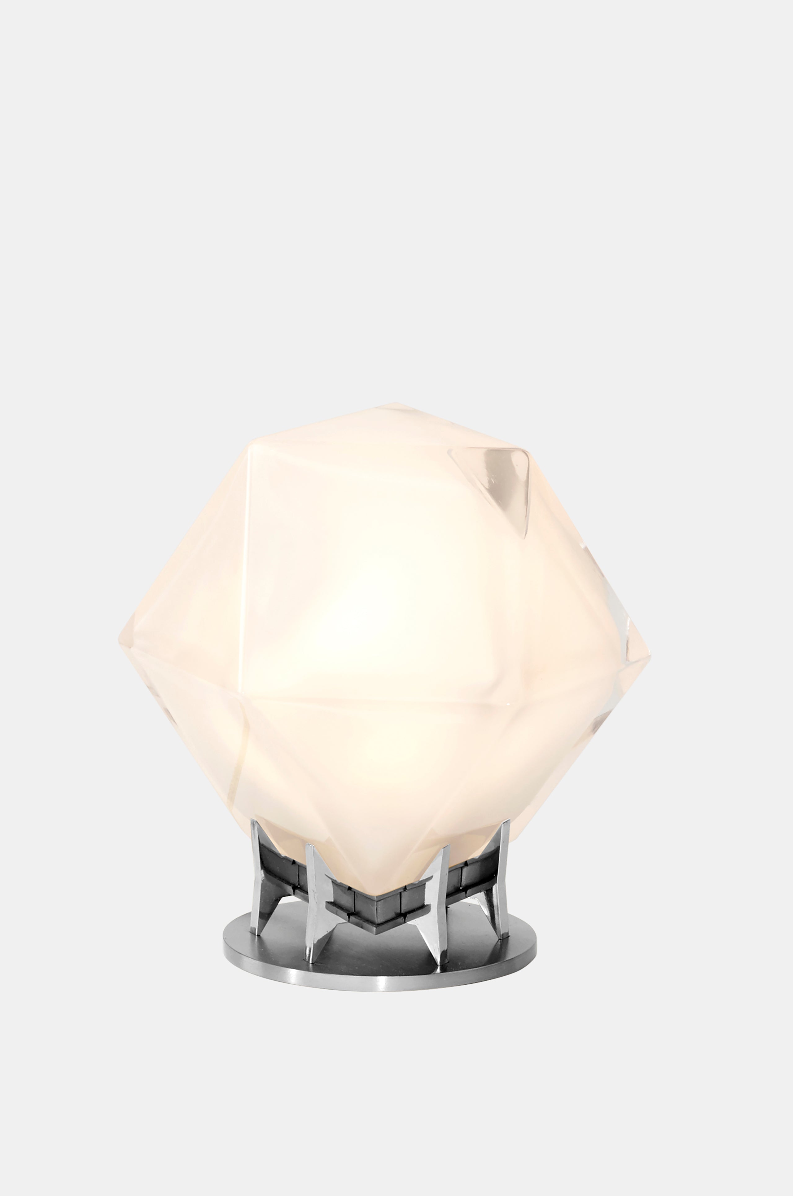 WELLES Double Blown Glass   Desk Light Nickel Alabaster