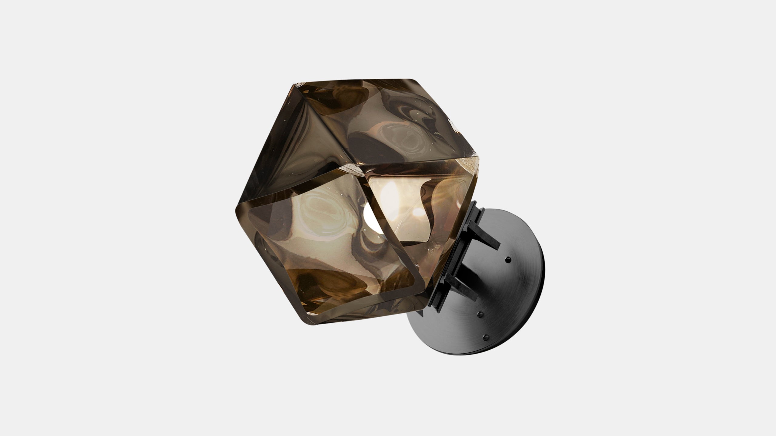 WELLES SINGLE SCONCE Black   Smoked