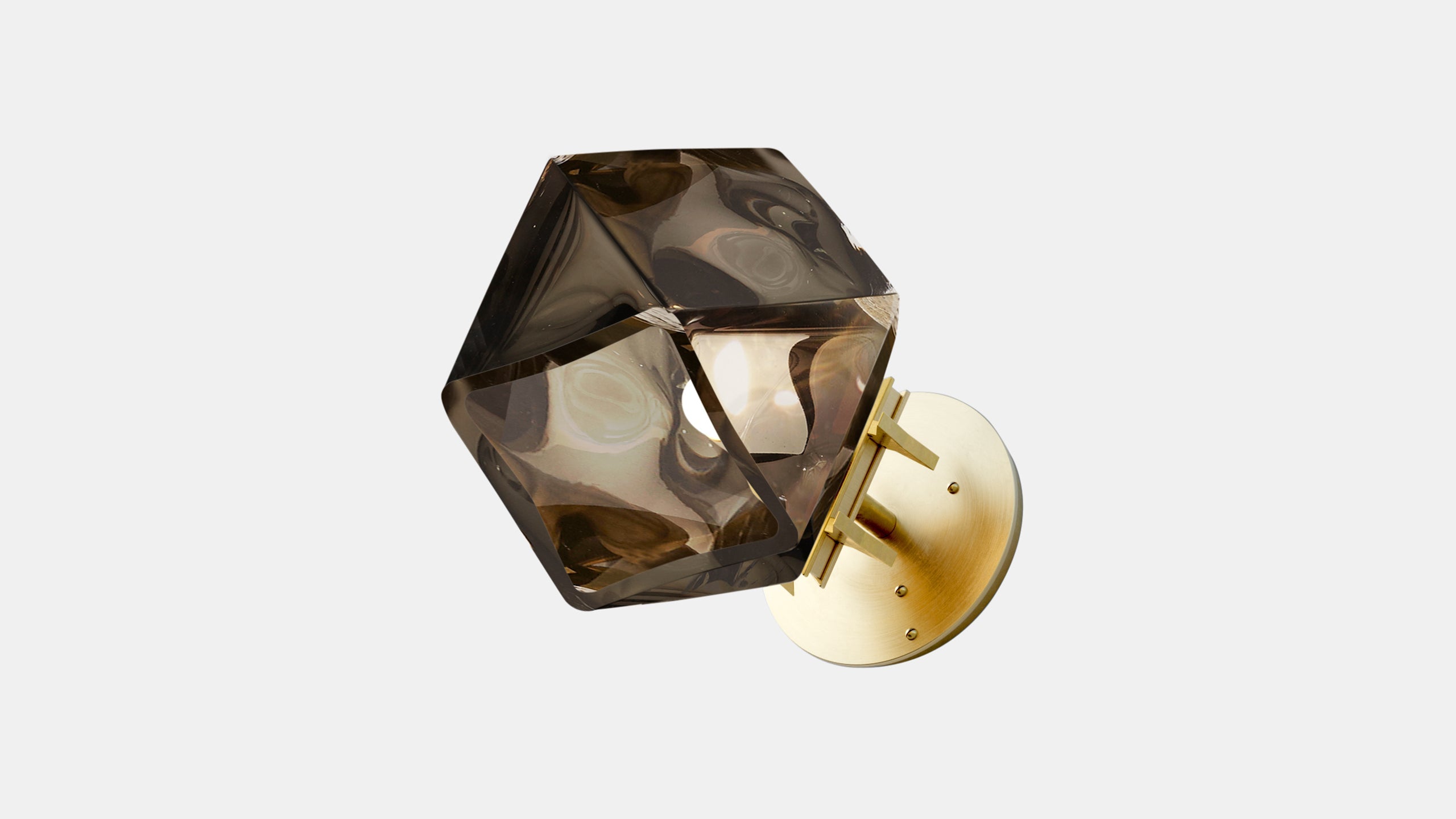WELLES SINGLE SCONCE Brass   Smoked