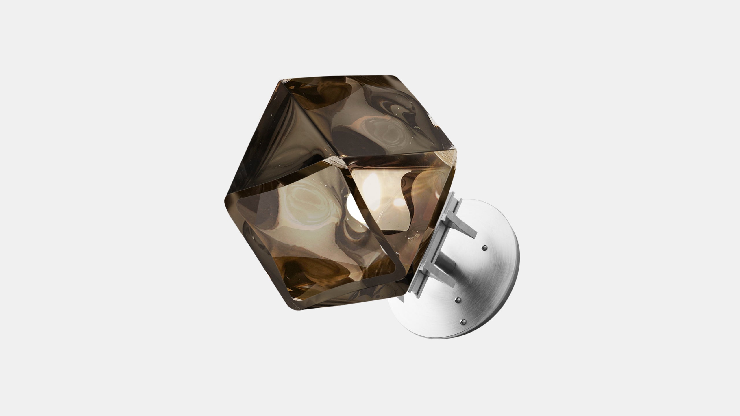 WELLES SINGLE SCONCE Nickel   Smoked