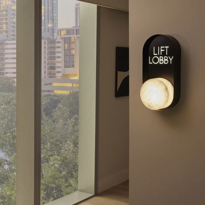 Windermere Alabaster Wall Light Signage