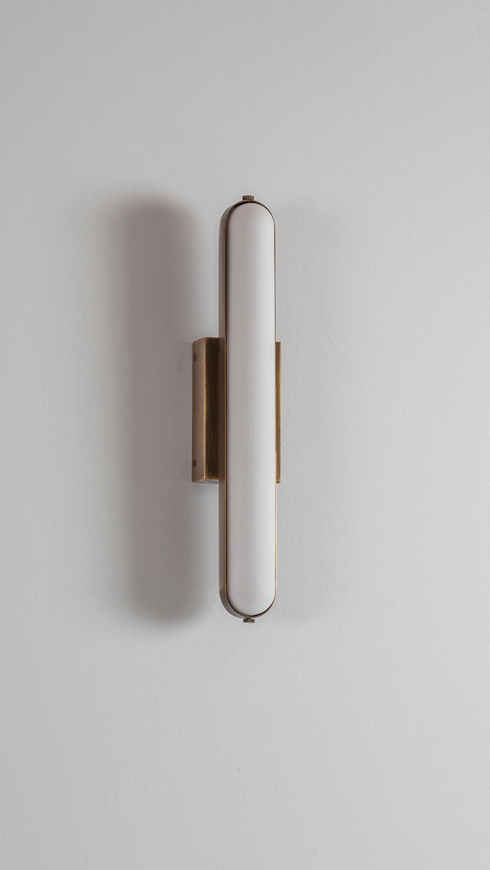 Stadium Wall Light bronze, front view.