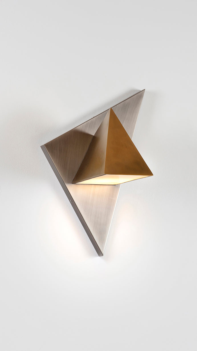 Triangular Prism II Wall Light- Front View on