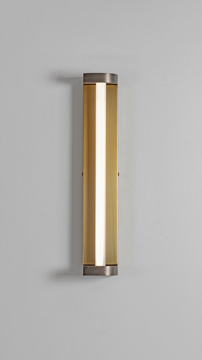 Rounded Corner Wall Light, front view.