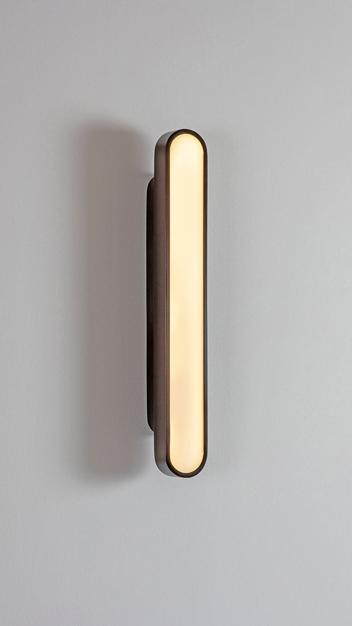 Capsule Wall Light dark bronze, front view on.