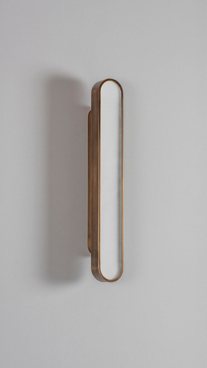 Capsule Wall Light bronze, front view.