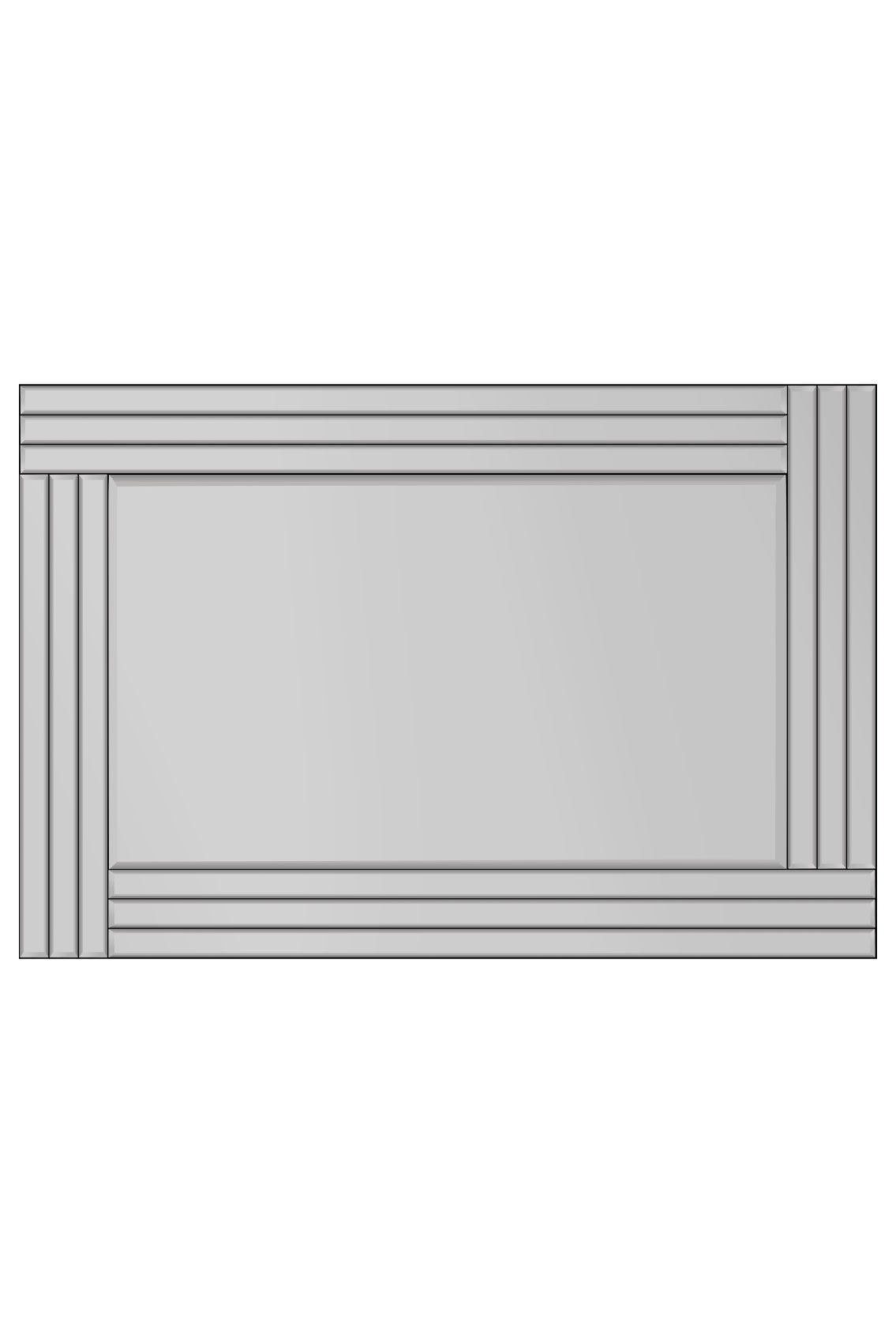 Oakley Triple Edge Bevelled Mirror - 90 x 60 CM All-Glass Design-7