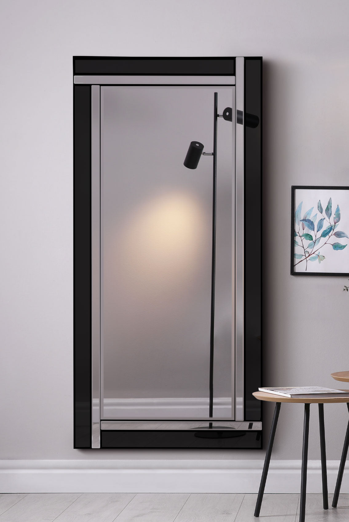 Sleek Black Framed Full Length Mirror - 174 x 85 CM-8
