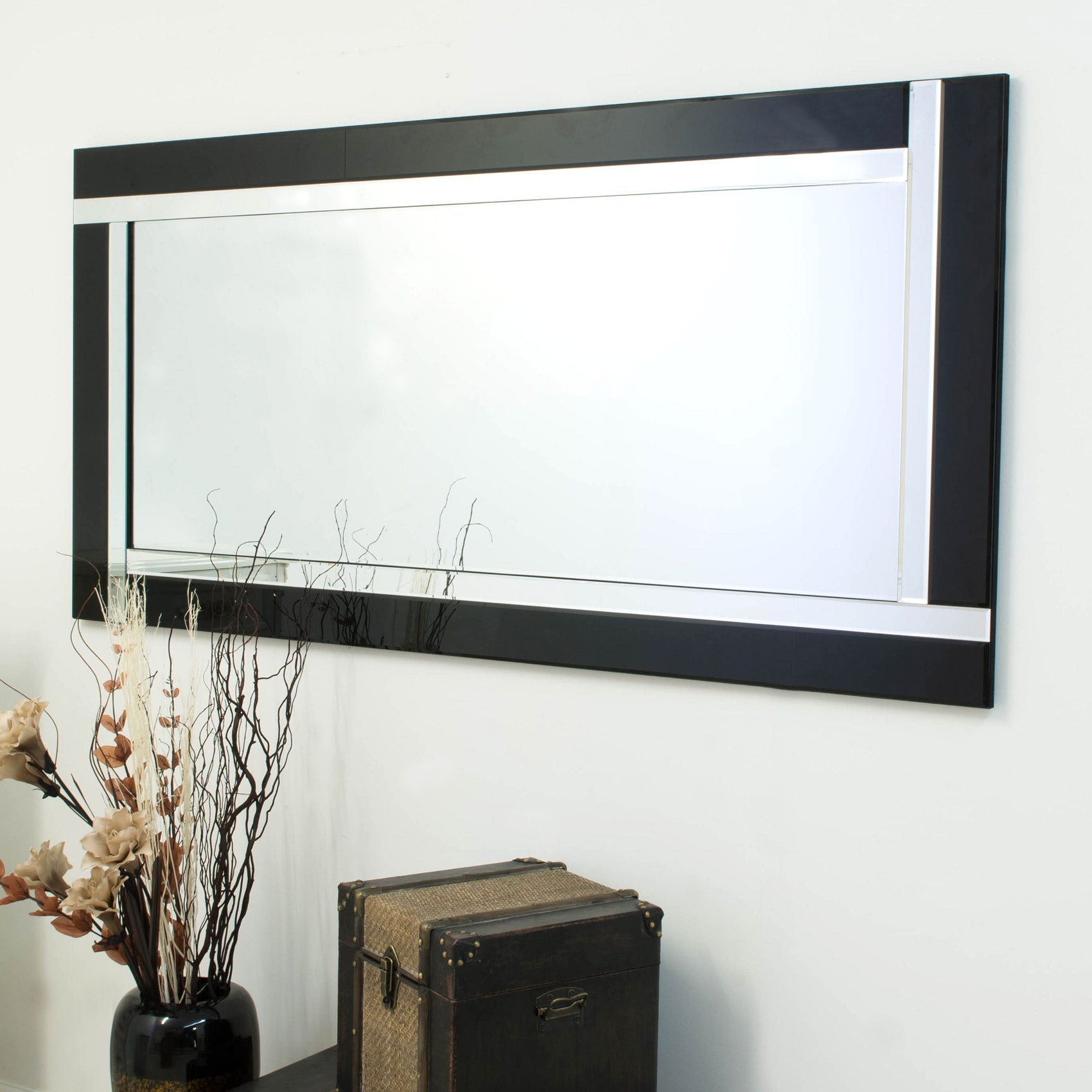 Sleek Black Framed Full Length Mirror - 174 x 85 CM-5